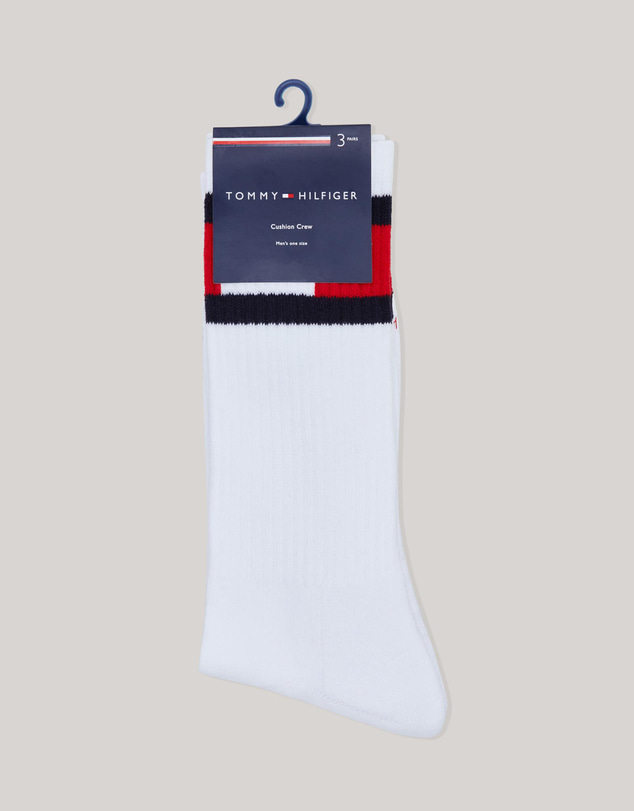 Tommy Hilfiger - 3-Pack Flag Cushion Crew Socks