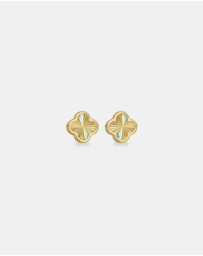 Zoe Olivia - 9K Gold Rainbow Petal Stud Earrings