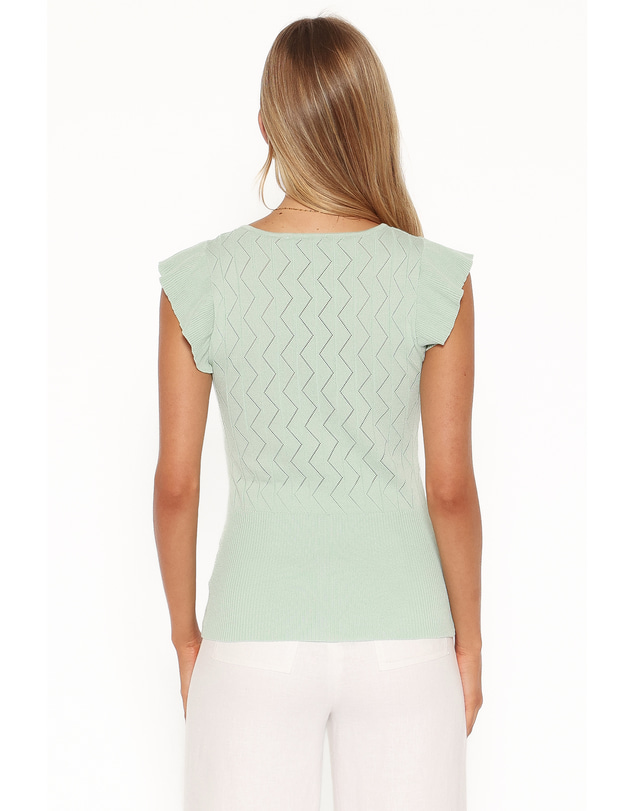 Petal & Pup - Tucker Pointelle Knit Top - Sage Green