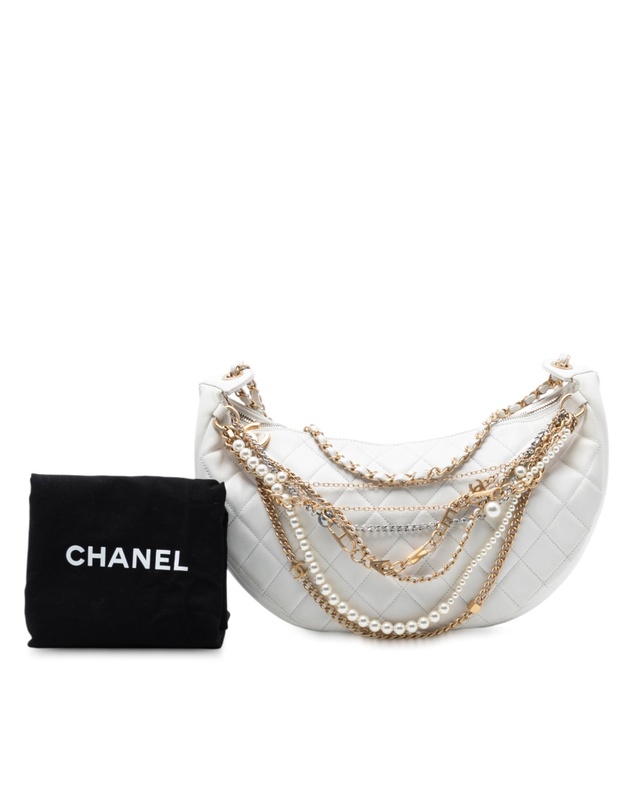 Pre-Loved by Azura Reborn - Pre-Loved Quilted Lambskin All About Chains Hobo