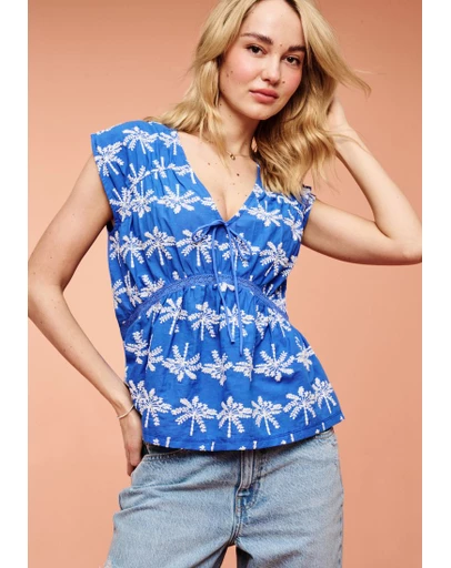 NEXT - Broderie Short Sleeve Top