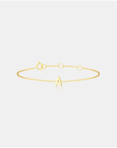 The Silver Collective - Children's A-Z Letter Bracelet - A