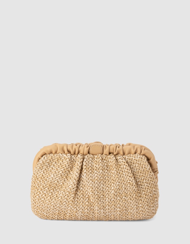Olga Berg - AMALIA Pleated Woven Clutch
