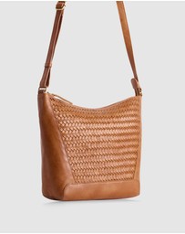 Evity - Elise Leather Weave Bucket Bag