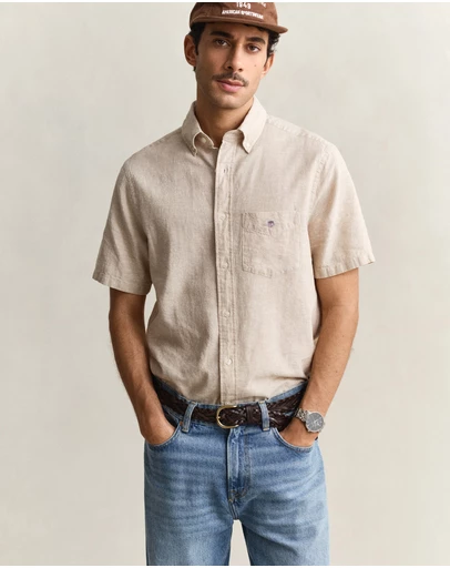 Gant - Cotton Linen Short Sleeve Shirt