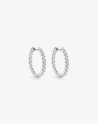 Michael Hill - 1.00TW Lab Diamond Inside Out Hoop Earrings in Silver - Small