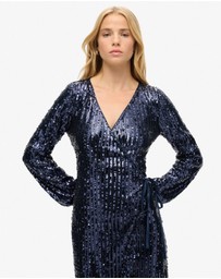 Superdry - Sequin Wrap Maxi Slim Fit Dress