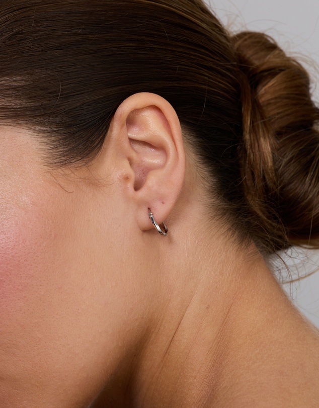 Michael Hill - Square Twist Hoop Earrings in 10kt White Gold
