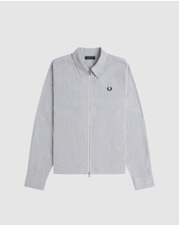Fred Perry - Striped Seersucker Zip Through Overshirt