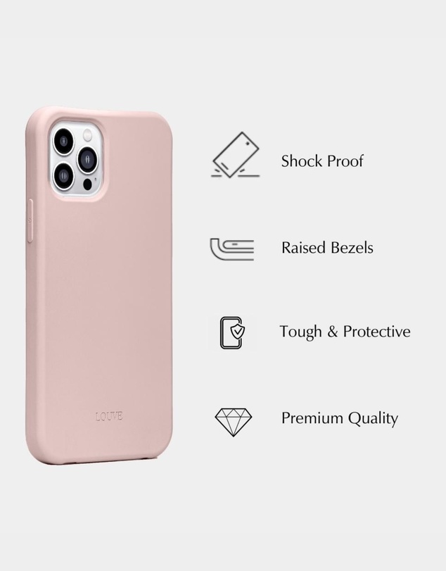 LOUVE COLLECTION - Dusty Pink Phone Case + Pearl Crossbody Chain