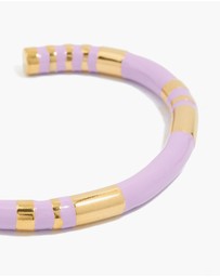 Lovisa - Waterproof Gold Plated Stainless Steel Lilac Enamel Striped Wrist Cuff
