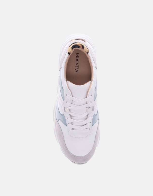 Mia Vita - Chloe Lace-Up Casual Sneaker - White/Blue