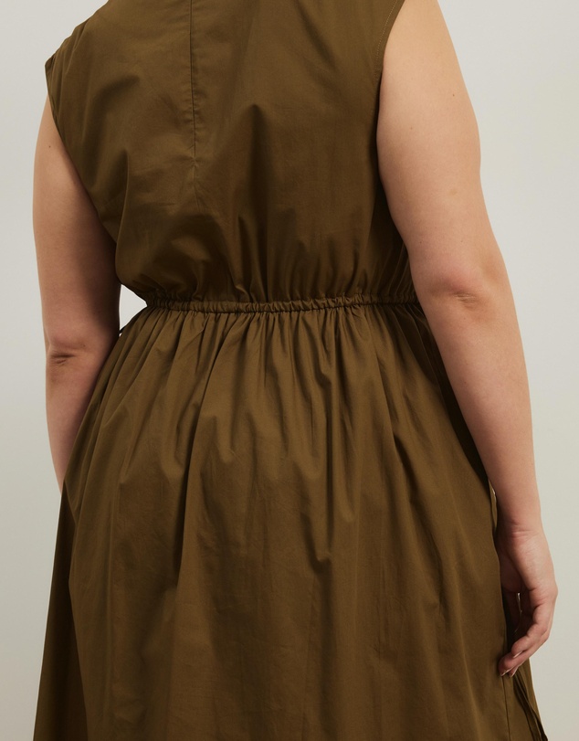 Atmos&Here Curvy - Cora Drawstring Poplin Midi Dress