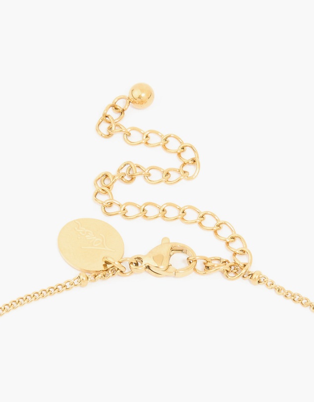 Lovisa - Waterproof Gold Plated Stainless Steel Black Tab Necklace