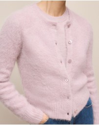 Trenery - Brushed Alpaca Button Through Cardigan in Pink Rose