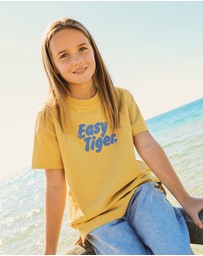Skwosh - Easy Tiger Kids Slang Tee in Mustard