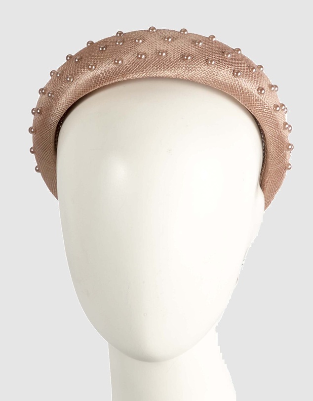 Max Alexander - Taupe Sinamay Racing Fascinator Headband