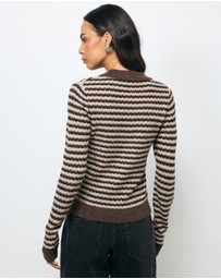 AERE - Baya Stripe Knit Top