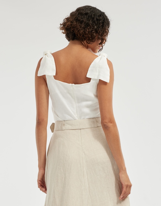 Amelius - Mavie Bow Linen Top