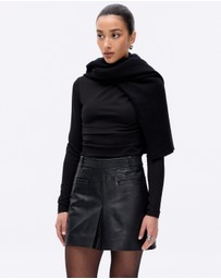 Minima Esenciales - Lila Leather Mini Skirt