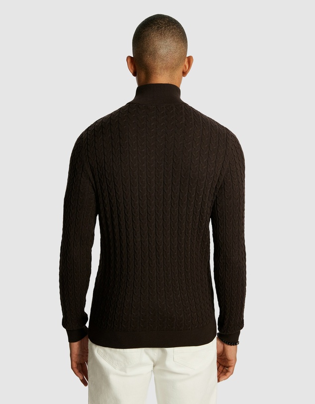 yd. - Eddie 1/4 Zip Cable Knit Jumper