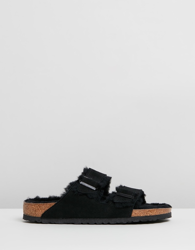 Birkenstock - Arizona Suede Leather Sheepskin Lined Regular Sandals