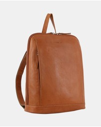 Milleni - Milleni Ladies Nappa Leather Twin Zip Backpack