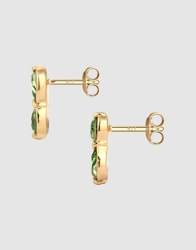Elli Jewelry - Crystal Teardrop Stud Earrings in Gold-Plated 925 Silver