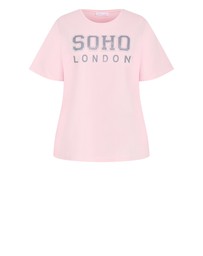 City Chic - Plus size Curved Hem Soho Cotton Tee - heavenly pink
