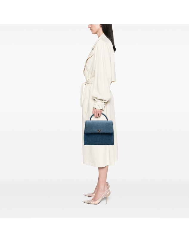 Pre-Loved by Azura Reborn - Pre-Loved CC Denim Kelly Top Handle Bag