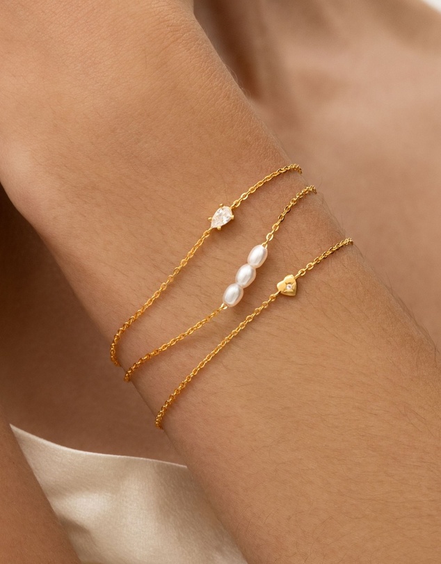 SAINT VALENTINE - Mini Pearl Bracelet - Gold