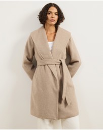Atmos&Here - Dune Wool Blend Shawl Collar Coat