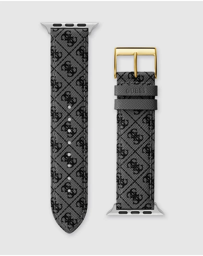 GUESS - Guess Apple Band - Quattro G Charcoal Leather 42/44/45mm