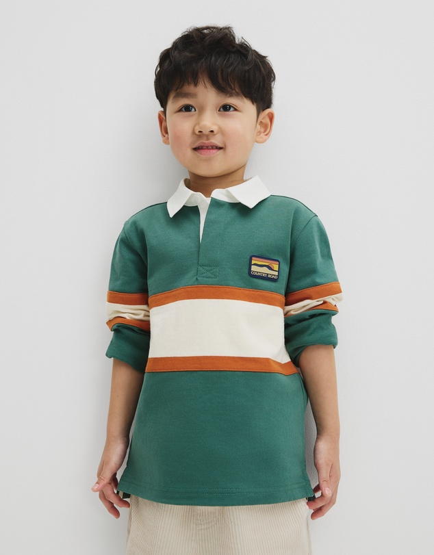 Country Road - Organically Grown Cotton Panel Stripe Rugby