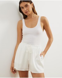Atmos&Here - Tenley Drawstring Linen Blend Shorts