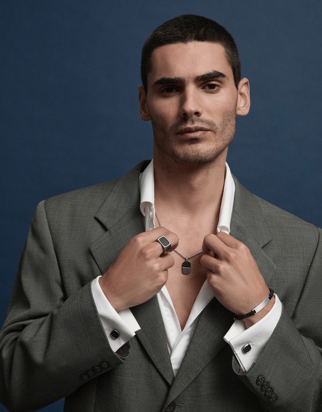 Najo - Aviator Men's Carbon Fibre & Steel Necklace