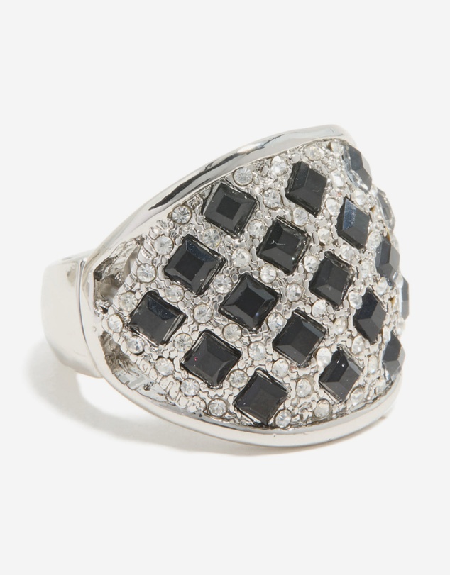 Lovisa - Silver Mini Black Triangles Ring