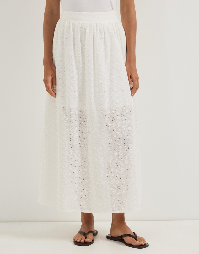 Atmos&Here - Luci Broderie Long Midi Skirt