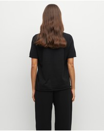 JH Lounge - JHL V-Neck T (Fine Cotton Cashmere) Black