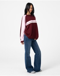 Rusty - White Lines Two Crew Neck Knit