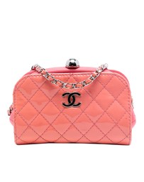 Pre-Loved by Azura Reborn - Pre-Loved CC Quilted Patent Frame Clutch with Chain
