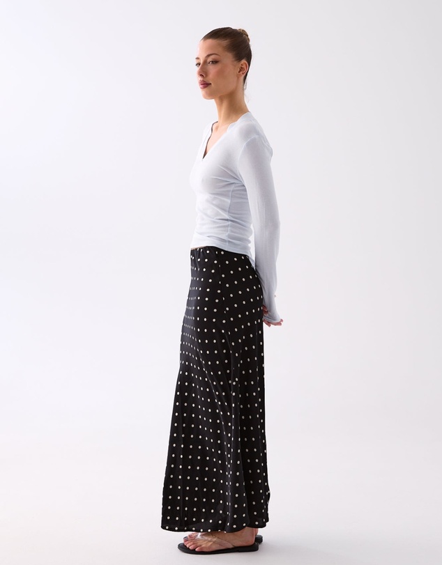 Style Addict - Inez Long Polka Dot Skirt