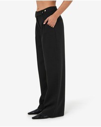 Forcast - Dolly Pleated Wide Leg Pants