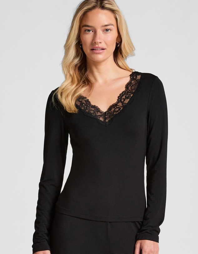 Hunkemoller - PJ LS Jersey Lace Nana Set