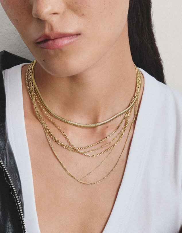 THOMAS SABO - Gold-Tone Stainless Steel Snake Chain Necklace 4mm