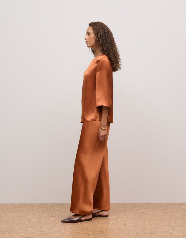 Trenery - Satin Bias Cut Pant in Sierra