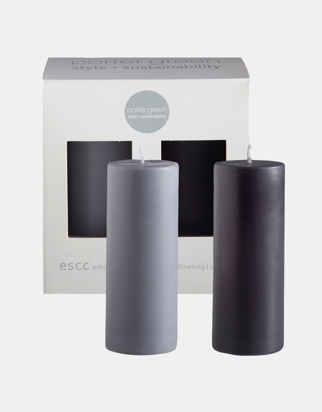 porter green - escc small pillar candle soy-blend unscented candles