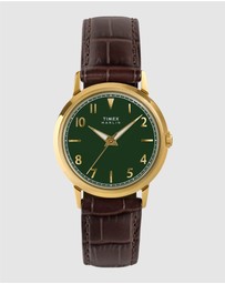 TIMEX - Marlin® Quartz 34mm Leather Strap Watch