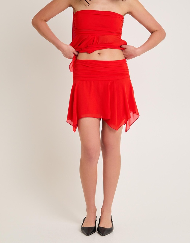 Alice In The Eve - Daphony Chiffon Split Mini Skirt