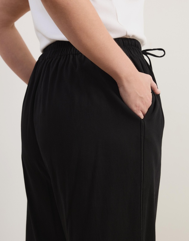 Atmos&Here Curvy - Willow Piping Cotton Twill Pants